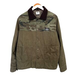 VTG Fourstar Trujillo Y2K Canvas Chore Jacket Size S Lined Green Camo Skate